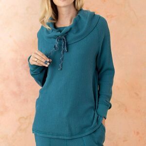 Sundance Teal Cowl Neck Pullover Size Extra Large NWT